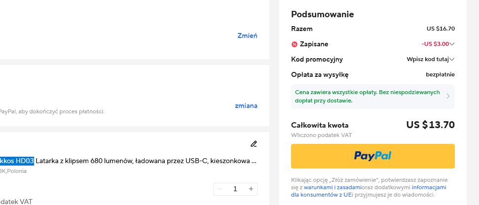 Wurkkos HD03 680LM Mini Latarka Klipsowa USB