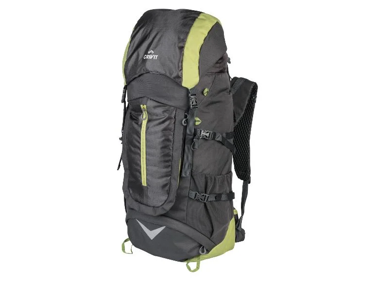 CRIVIT Plecak trekkingowy 50 + 10 litrów + pokrowiec przeciwdeszczowy