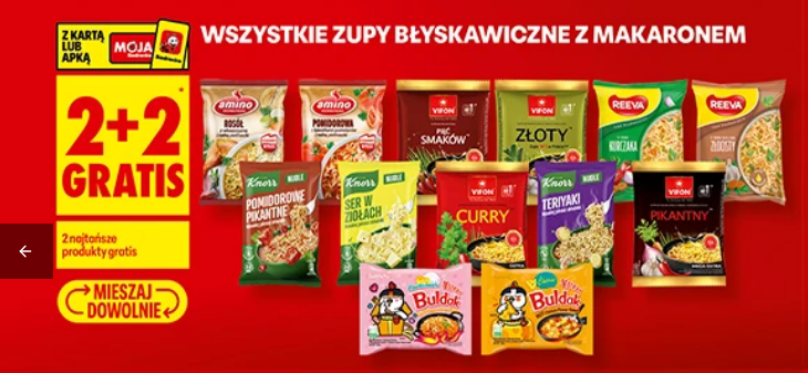 Wszystkie zupy błyskawiczne z makaronem (2+2 GRATIS)