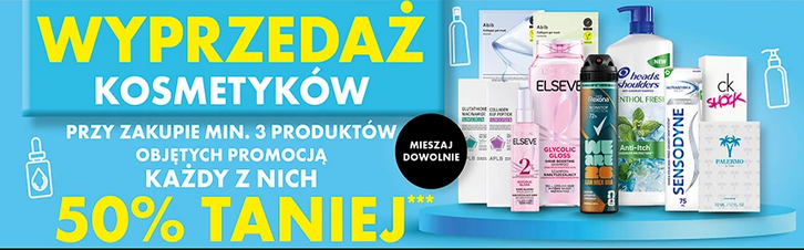 RABAT - 50% przy zakupie min. 3 produktów objętych promocją (na każdy z nich) - Biedronka