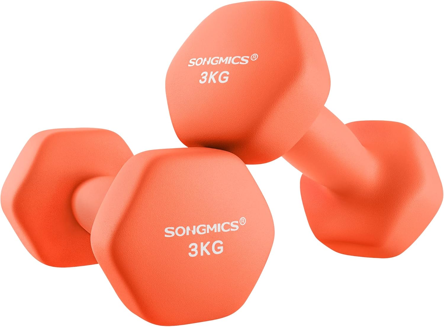 2 SZTUKI - SONGMICS Hantle sześciokątne powlekane neoprenem po 3 kg