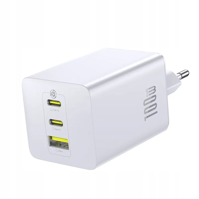 Ładowarka sieciowa Baseus EnerFill FE11 USB-A 2x USB-C 100W Biały