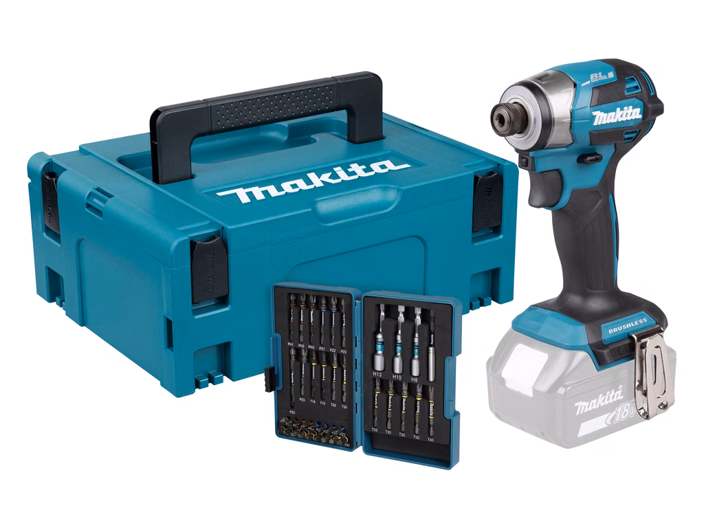 Akumulatorowa wkrętarka udarowa Makita DTD173ZJX2 | 18V + bity Impact Premier+ box + uchwyt do paska