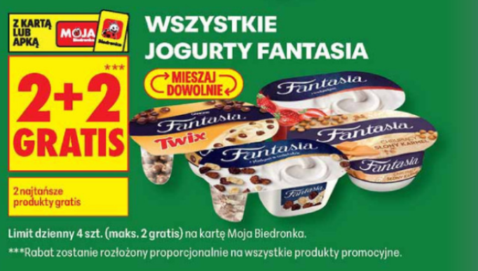 Wszystkie jogurty FANTASIA (2+2 GRATIS) - Biedronka