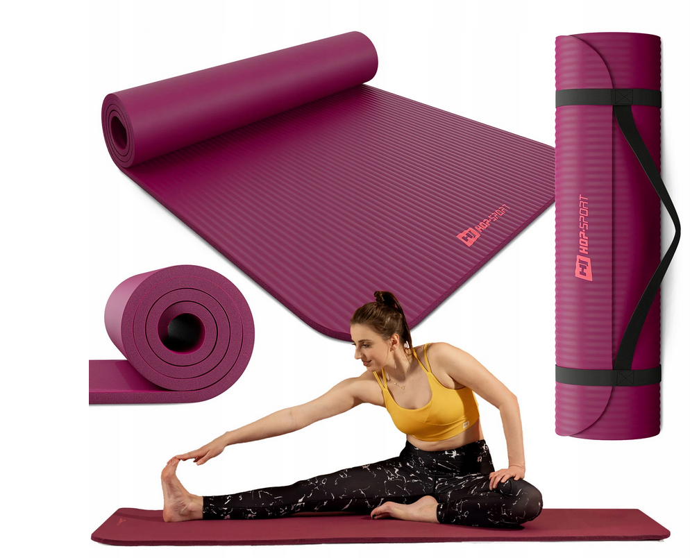 Gruba antypoślizgowa mata/karimata fitness NBR 1,5cm 190x60cm - od Oficjalny sklep marki Hop-Sport