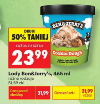 Lody Ben&Jerry's 465 ML (przy zakupie 2 op.) - Biedronka