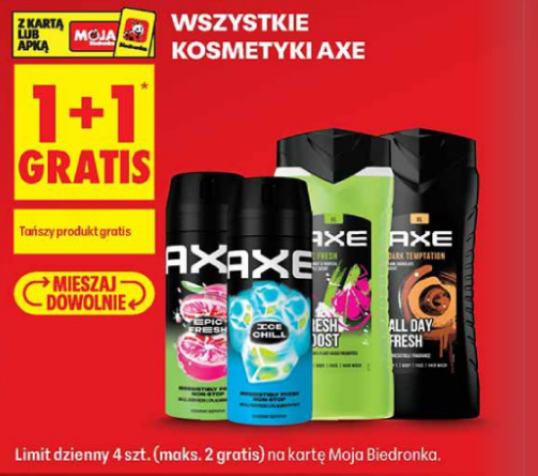 Wszystkie kosmetyki AXE (1+1 GRATIS) - Biedronka