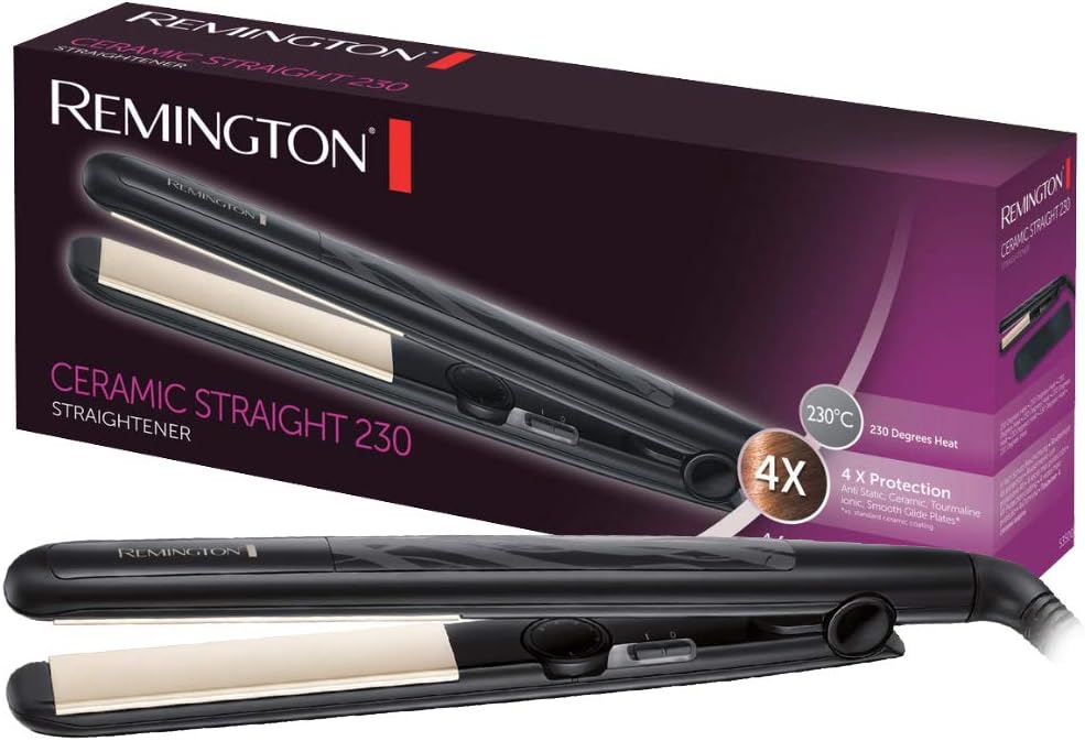Remington prostownica do włosów z jonizacją obrotowy przewód 1.8m etui moc 40W czarna Ceramic Slim S3500