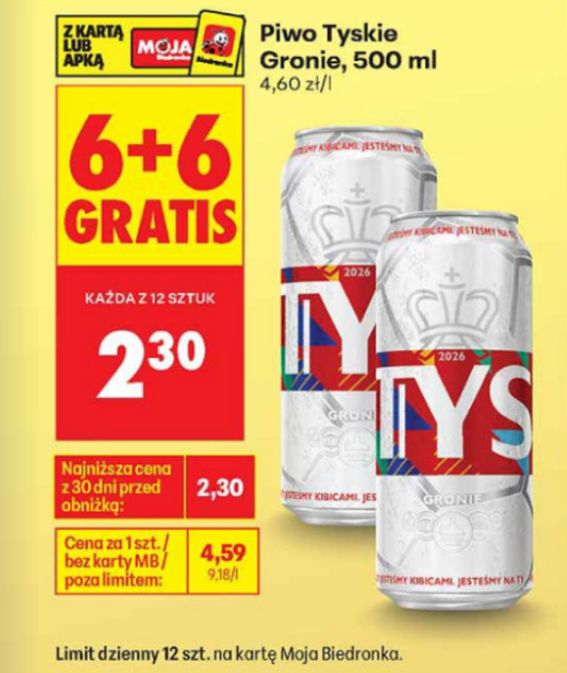 Piwo TYSKIE Gronie 500 ml (6+6 GRATIS)