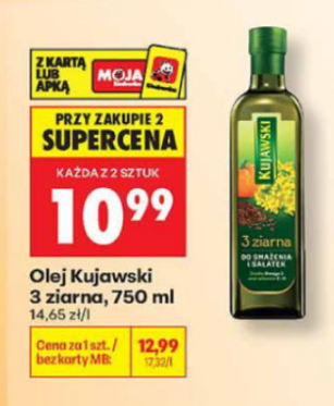 Olej Kujawski 3 ziarna 750ml (przy zakupie 2 butelek) - Biedronka