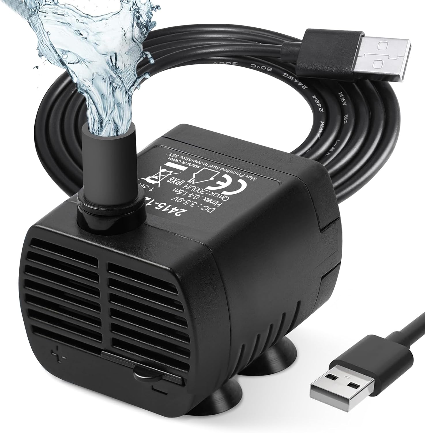 Flintronic Mini Pompa Wodna 200 l/h 3 W do akwarium oczka wodnego