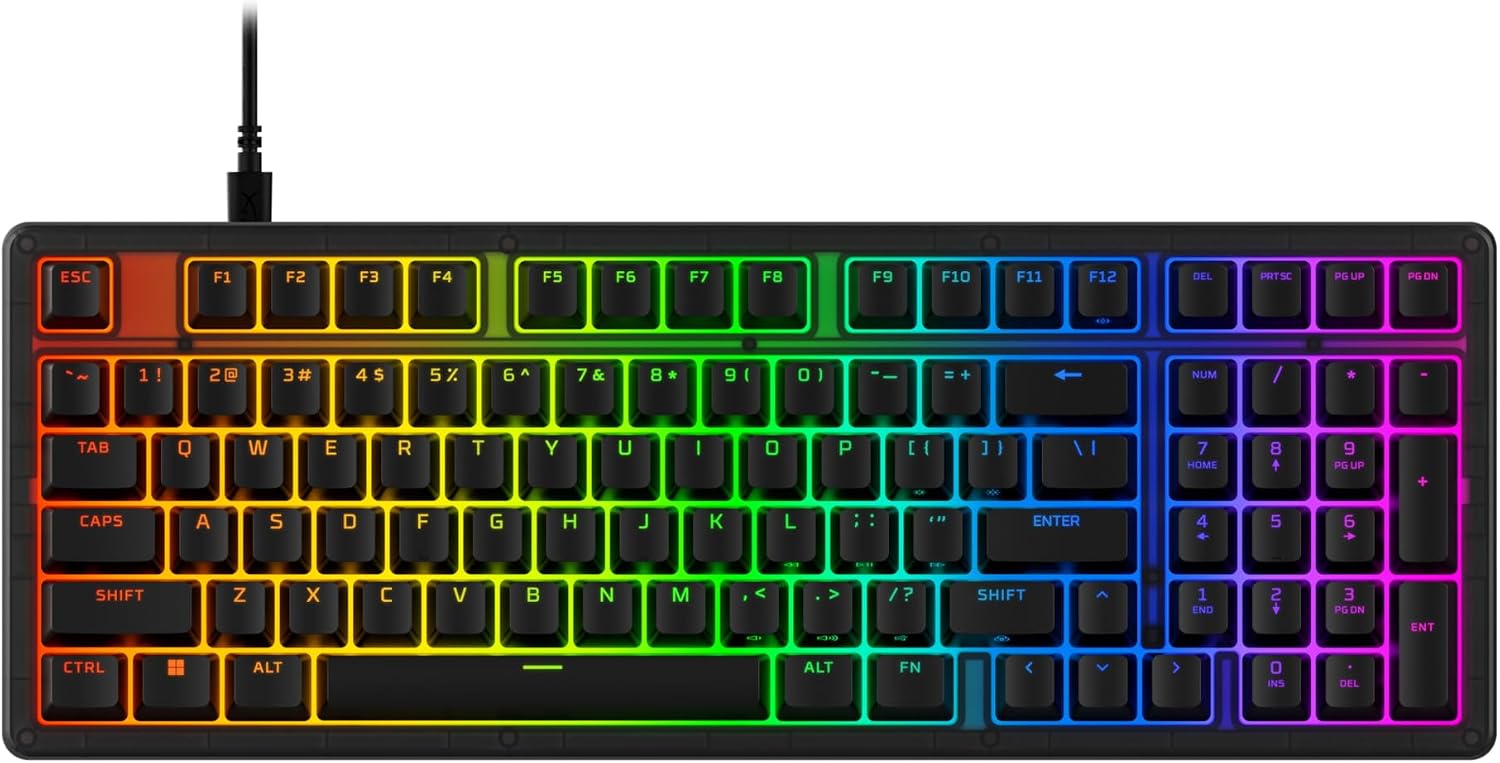 Klawiatura gamingowa HyperX Eve 1800 RGB układ klawiszy US