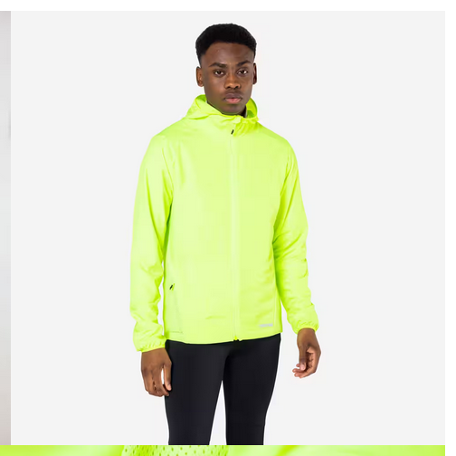 Kurtka do biegania wiatrówka męska Kalenji Run 100 Visibility rozm. L-2XL