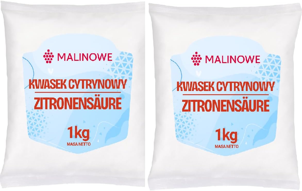 ZESTAW 2 x 1kg - Malinowe KWASEK CYTRYNOWY Spożywczy (8,17PLN/kg)
