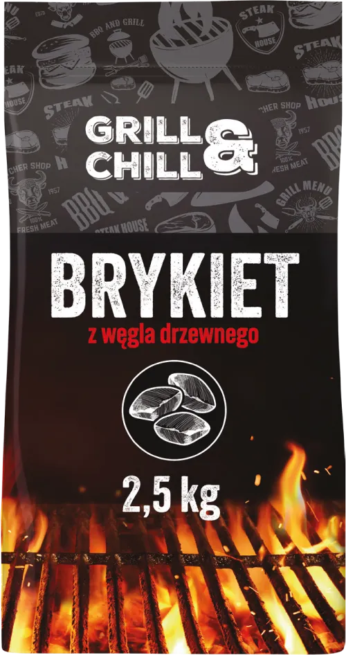 Brykiet z węgla drzewnego Grill&Chill 2.5 kg (przy zakupie 2 op.) - DINO