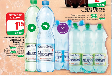 Woda mineralna Skarb Życia Muszyna 1.5 L (przy zakupie 12 szt.) - DINO