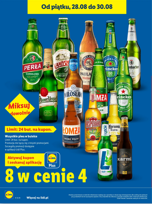 Wszystkie piwa w butelce (8 w cenie 4) - LIDL