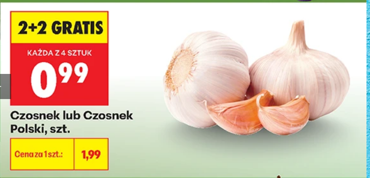 Czosnek lub Czosnek Polski szt. (2+2 GRATIS) - Biedronka