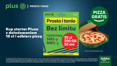 KUPON na DARMOWĄ PIZZE za zakup startera PLUS (5 PLN) z doładowaniem za minimum 10 PLN