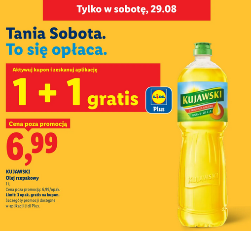KUJAWSKI Olej rzepakowy 1 L (1+1 GRATIS)