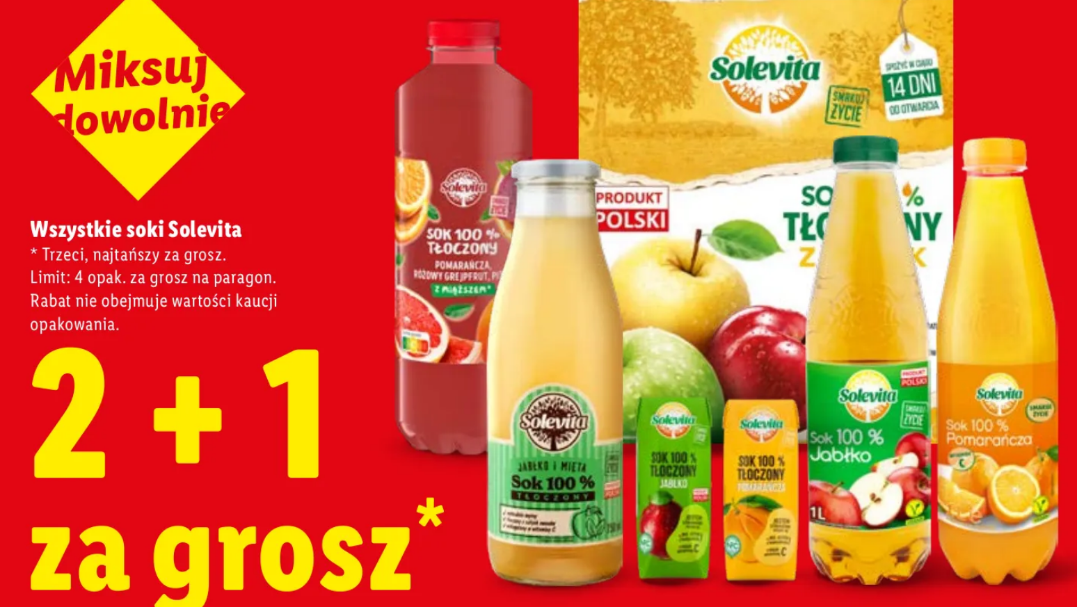 Wszystkie soki Solevita (2+1 za grosz) - LIDL