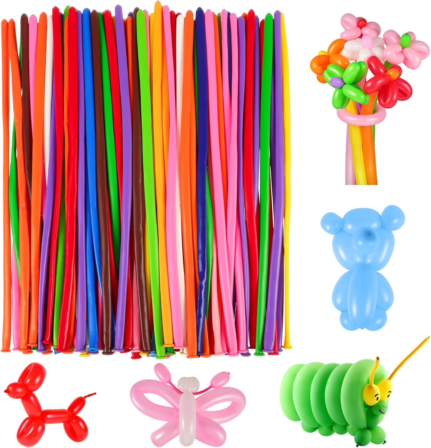 100 SZTUK - balony do modelowania 30 cm długie kolorowe