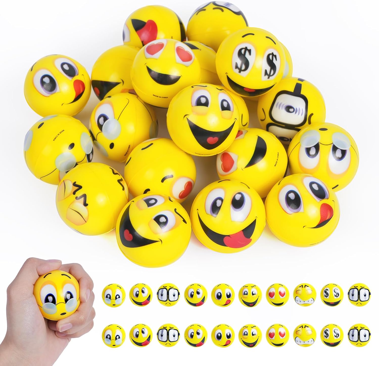 Ainiv Funny Face Squeeze antystresowe Piłki 20 szt