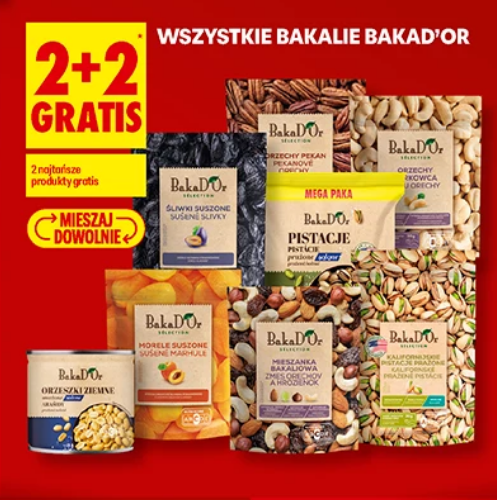 Wszystkie bakalia BAKAD'OR (2+2 GRATIS) - Biedronka