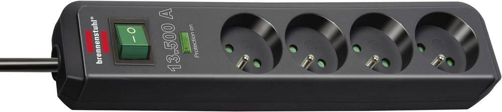 Listwa antyprzepieciowa Brennenstuhl Eco-Line 13500A 4 gniada AC czarna