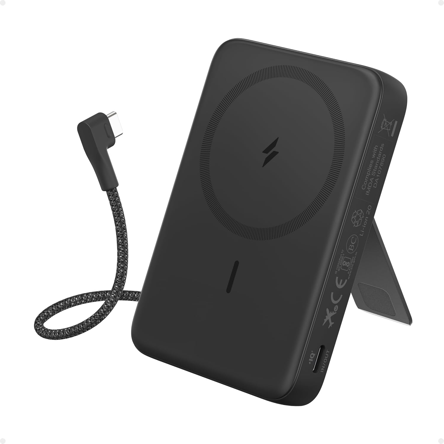 Anker Zolo Magnetic Power Bank 10,000 mAh 30W wbudowany kabel ładujący USB-C