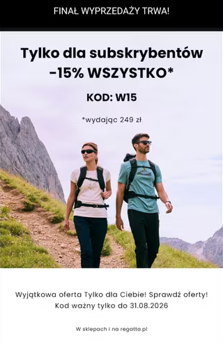 KUPON 15% zniżki na wszystko w sklepie online MWZ 249 - Regatta
