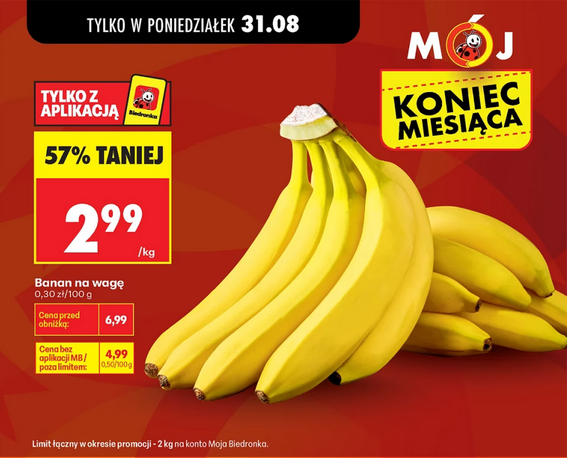 Banan na wagę 1 KG - Biedronka