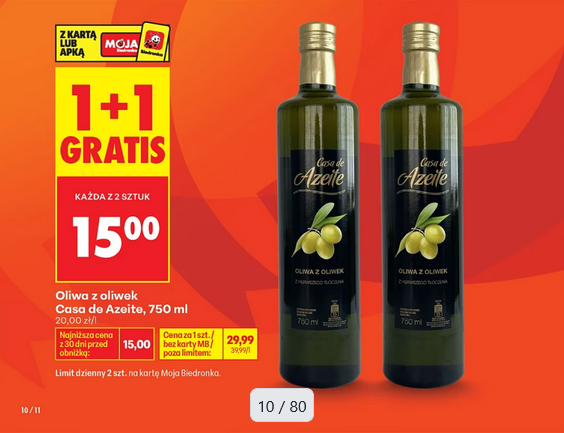 Oliwa z oliwek Casa de Azeite 750 ML (1+1 GRATIS) - Biedronka