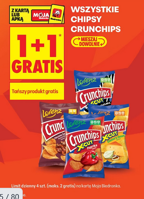 Wszystkie chipsy CHRUNCHIPS (1+1 GRATIS) - Biedronka
