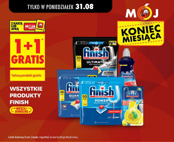 Wszystkie produkty FINISH (1+1 GRATIS) - Biedronka