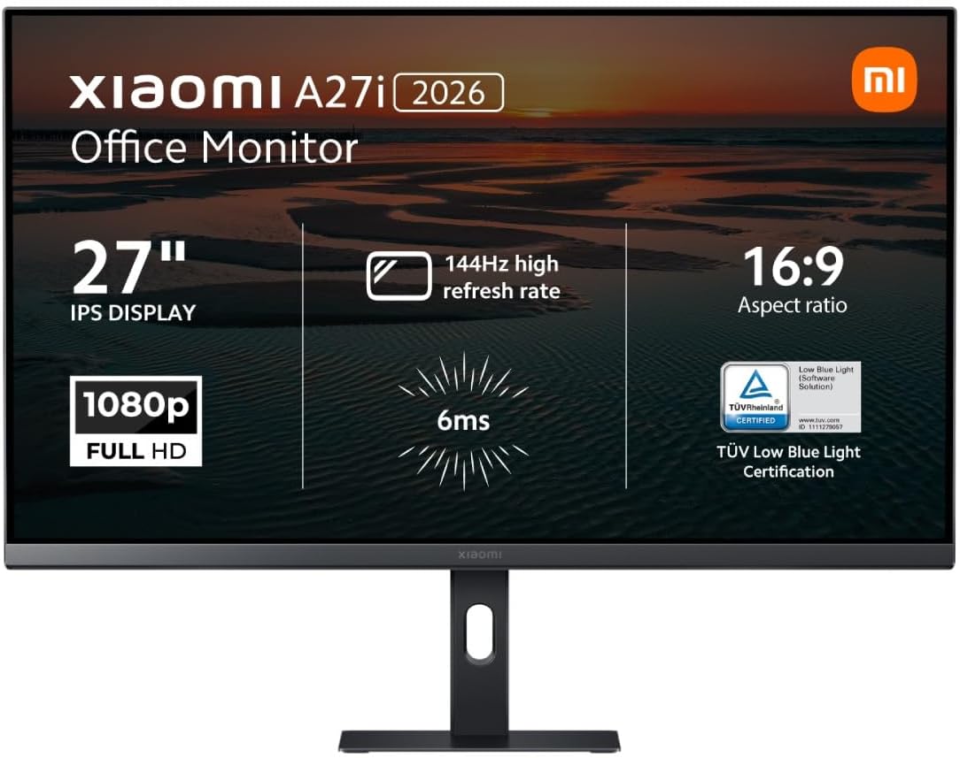 Monitor XIAOMI A27i 2026 27-calowy ekran PC FHD 144Hz IPS 99% sRGB XXL) E<1 FreeSync,