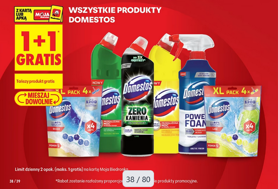 Wszystkie produkty marki DOMESTOS (1+1 GRATIS) - Biedronka