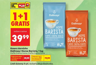 Kawa ziarnista Dallmayr Home Barista 1KG (1+1 GRATIS) - Biedronka