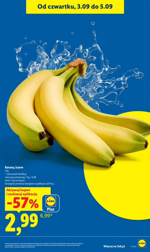 Banan luzem 1 kg - LIDL