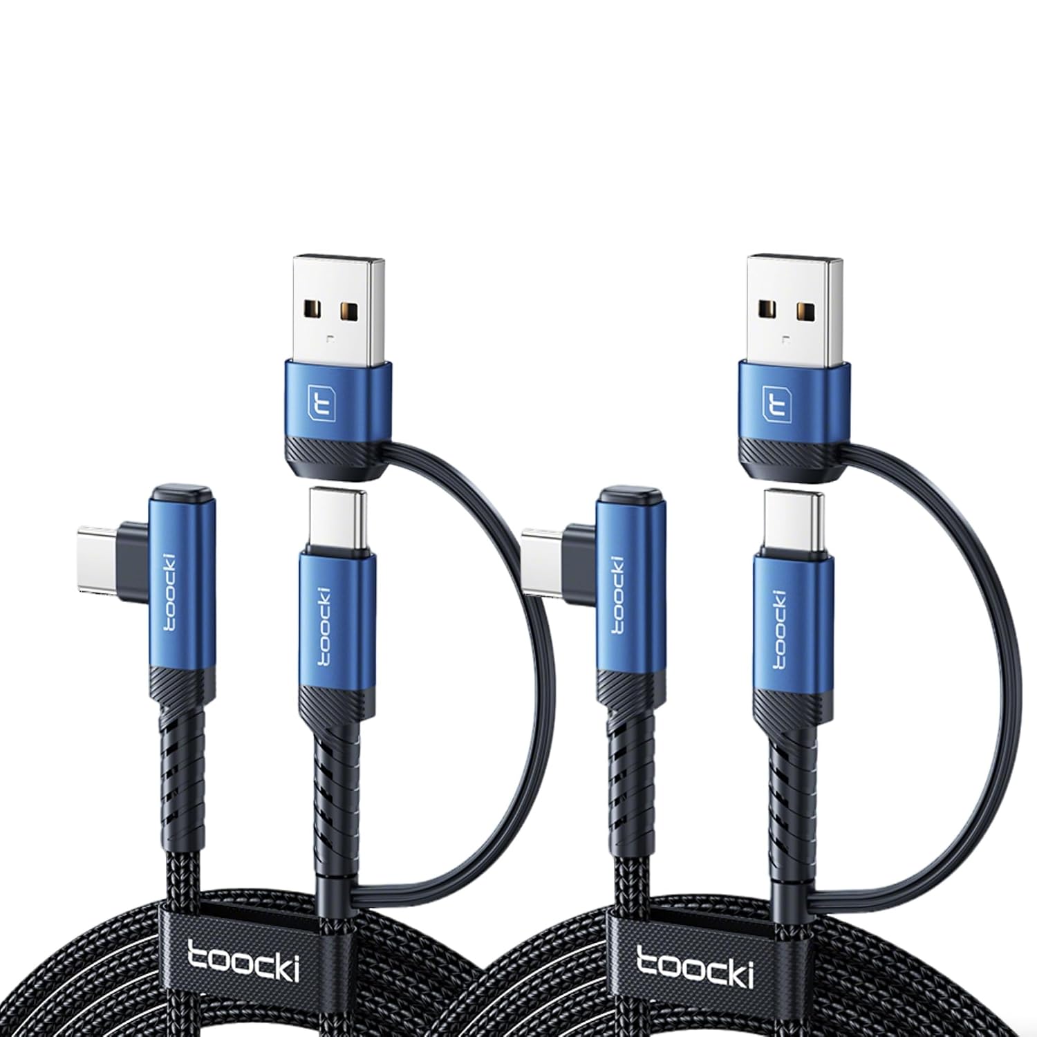 2 SZTUKI - Toocki 2w1 kabel USB-C/USB-A 2M. 60 W kąt prosty (8.49 PLN/szt.)