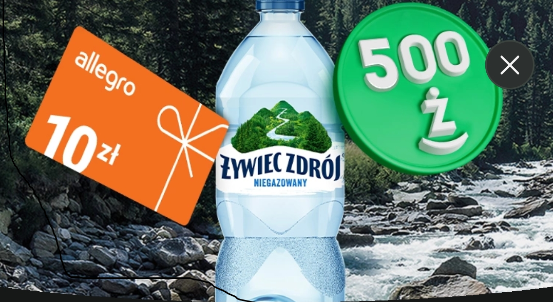 BON -10.00 PLN na Allegro + BOOST +500 żappsów za zakup 2x Żywiec Zdrój 1 L - Żabka