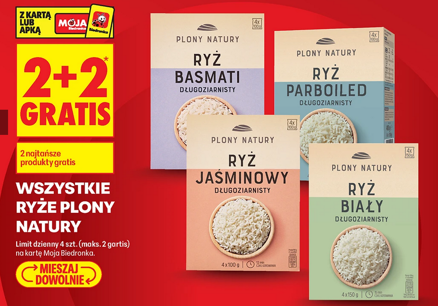 Wszystkie ryże Plony Natury (2+2 GRATIS) - Biedronka