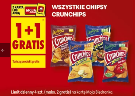 Wszystkie Chipsy CRUNCHIPS (1+1 GRATIS) - Biedronka