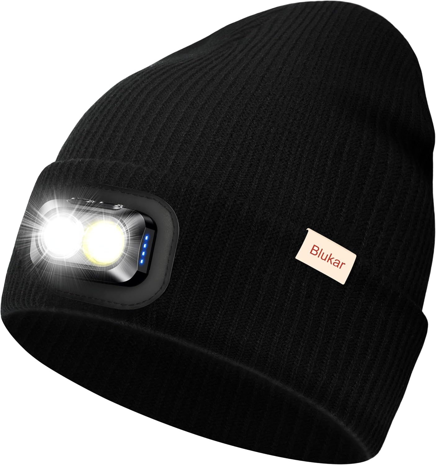 Blukar Czapka Zimowa Lighted Beanie ze lampką LED (akumulator) do biegania