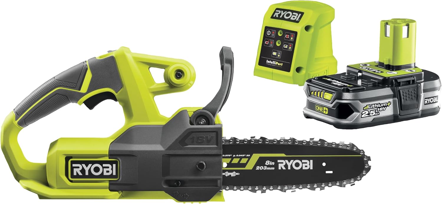 Ryobi Kompaktowa Piła Łańcuchowa 18V RY18CS20A-125 + Akumulator 2.5 Ah i Ładowarka + BON 50 PLN na kol. zakupy