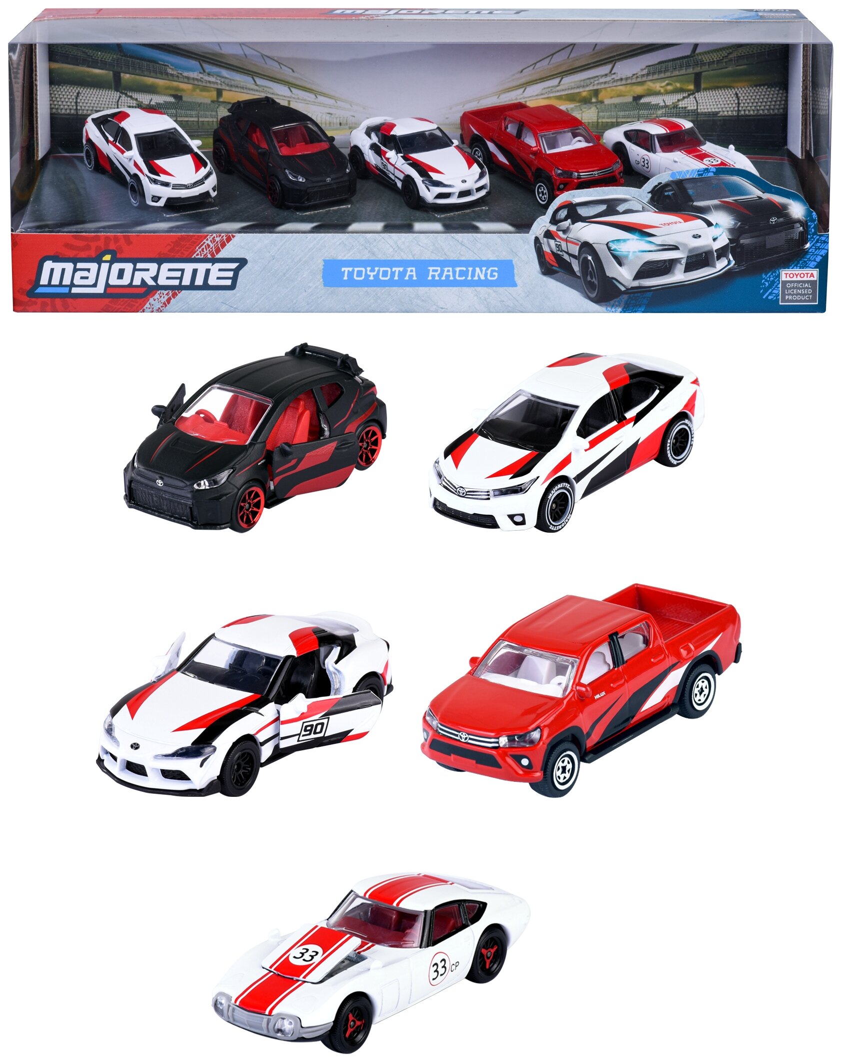 Zestaw pojazdów MAJORETTE Toyota Racing 8502105003 (5 sztuk)