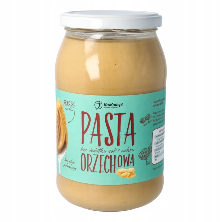 KruKam Pasta Orzechowa 100% 900g bez dodatków - od krukam_spzoo