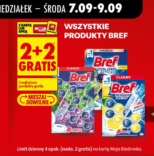 Wszystkie produkty BREF (2+2 GRATIS) - Biedronka