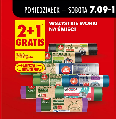 Wszystkie worki na śmieci (2+1 GRATIS) - Biedronka