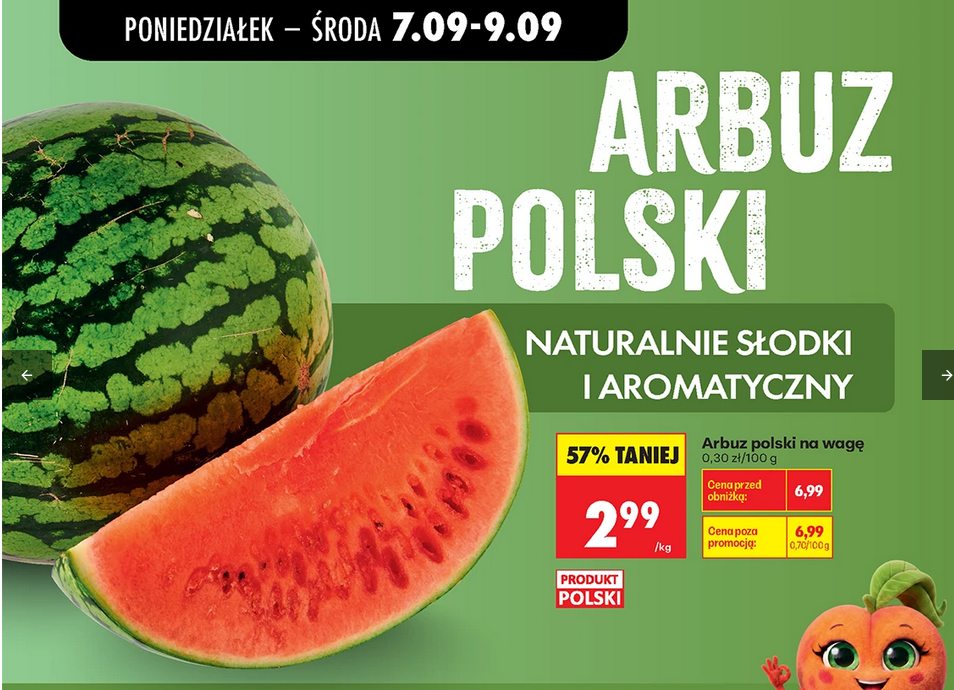 Arbuz polski na wagę 1 KG - Biedronka